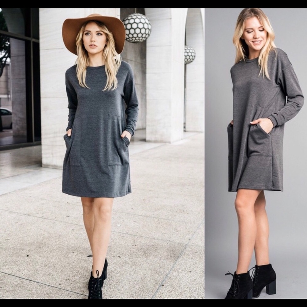 Caracole Grey Long-sleeve Dress. - Picture 2 of 5